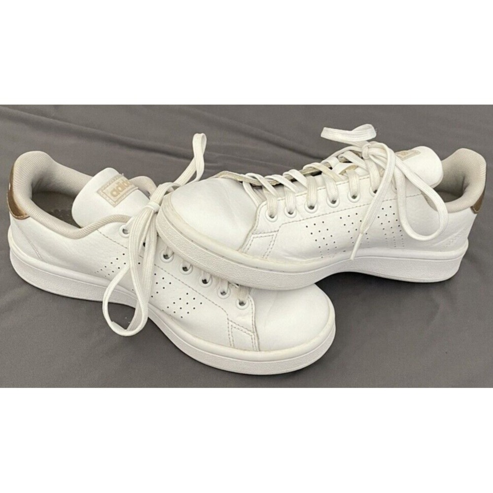 Adidas Womens 6.5 Cloudfoam Advantage Sneakers Shoes White F36223 LowTop‎ LaceUp
